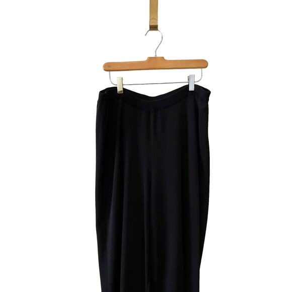 Chicos Rayon Knit Wide Leg Pants Black L - Picture 2 of 5